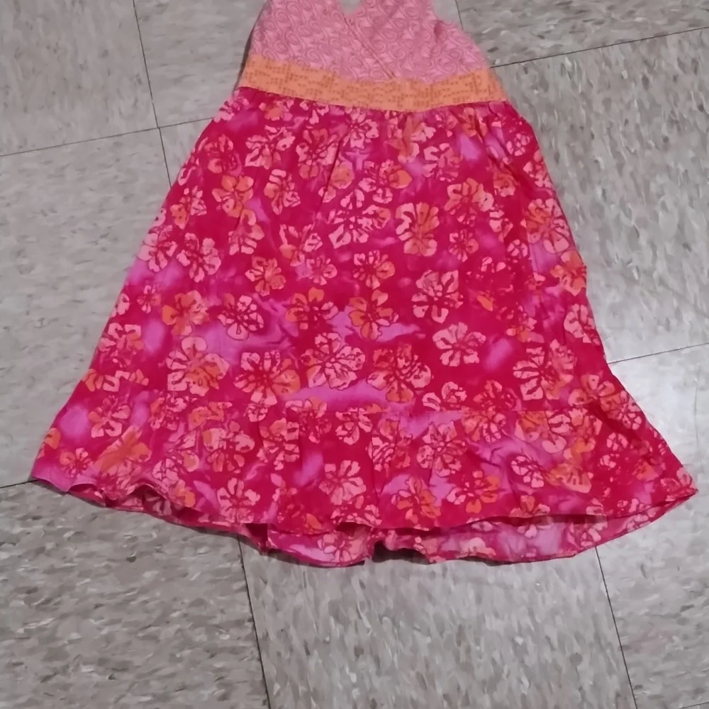 Youngland Girl size 5 Paisley polka dot Floral Stretch A Line Sleeveless Dress - Picture 12 of 13